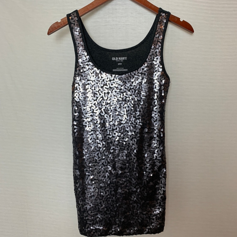 *NEW OLD NAVY Gray Sequin Tank Top